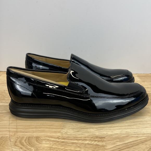 Cole Haan Loafers Black Patent Leather Slip On Grand.OS Lunargrand Size 10.5 main image 5